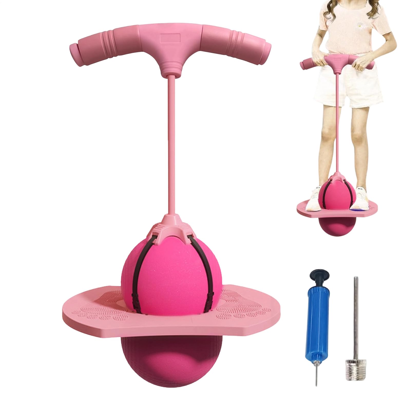 Balance Jumping Ball With Handle And Balls Pump, Space Hopper, Bouncing Ball, Childrens Balance Jumping B-all, For Play Game Fitness Exercise Sport Recreation Party Birthday Gym Training Park