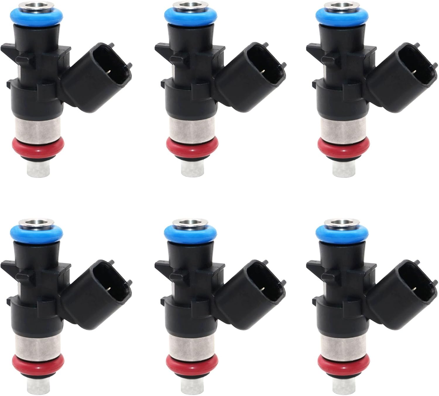 Set of 6 Fuel Injectors 0280158233 Compatible with Dodge Challenger Charger Durango Grand Caravan Chrysler 200 300 Town & Country Jeep Grand Cherokee Wrangler Ram 1500 3.6L V6 5184085AC 4 Holes