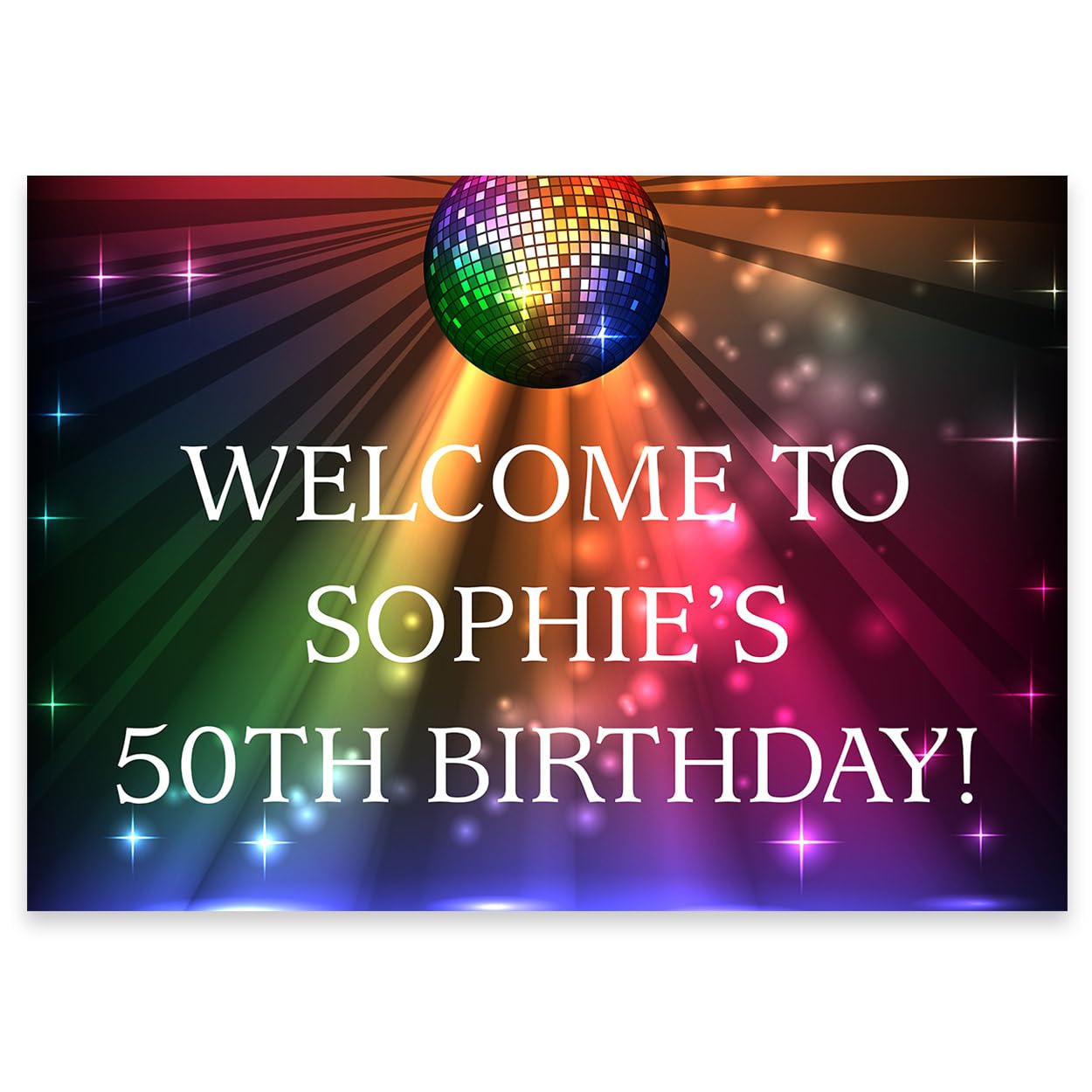 Paper Themes Personalised Birthday Welcome sign (Disco)