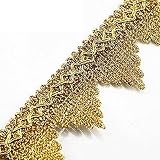 10yd Gold Metallic Embroidered Lace Polyester Braided Ribbon Applique Trim Scrapbooking Embossed Cra