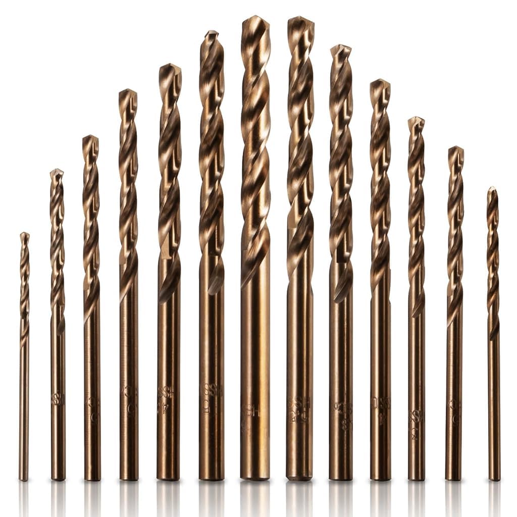 Serplex® 13Pcs HSS Twist Drill Bit Set Twist Drill Milling Bits 1.5-6.5mm M35 High Speed Steel Twist Drill Bits 135 Degree Split Point for Stainless Steel, Cast Iron, Hard Metal, Plastic and Wood (B0CJM328XX) Amazon Price History, Amazon Price Tracker