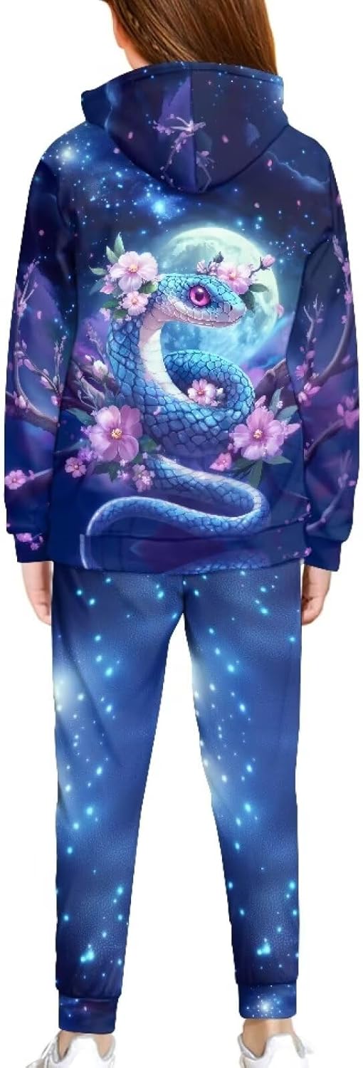 Hoodie and Sweat Pants Set for Girls 5-16Y Hoodies Tracksuit Long Sleeve Sweatshirts Jogger Pant
