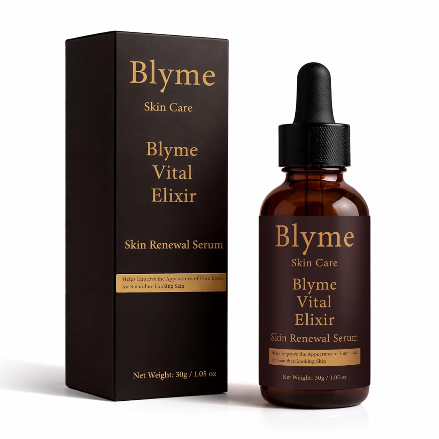Blyme Prime Elixir Anti Aging Serum with Peptide, Hyaluronic Acid & Retinol, Support Fine Lines Reduction, Hydrating & Firming, 1.05oz