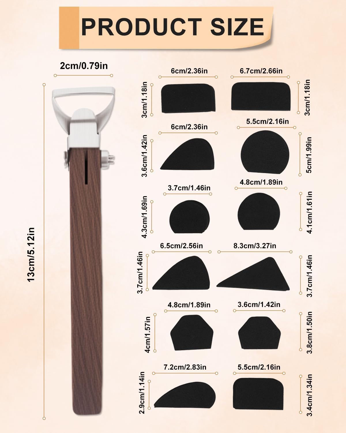eZAKKA Mug Handle Carving Tool, Pottery Handle Making Tools Set for Pottery Ceramic Mug Handle Molds for Clay, Style 2