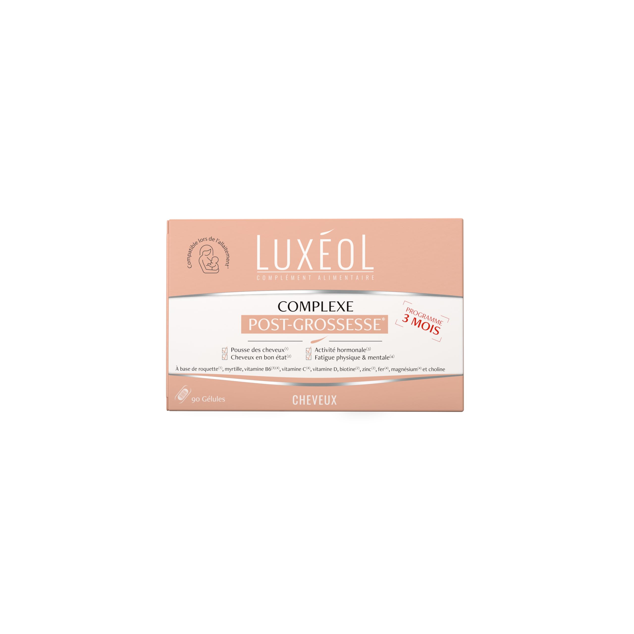 Luxéol - Complexe Post-Grossesse 3 mois – Complément alimentaire - Compatible lors de l'Allaitement* - Gélule d'origine végétale - Fabriqué en France
