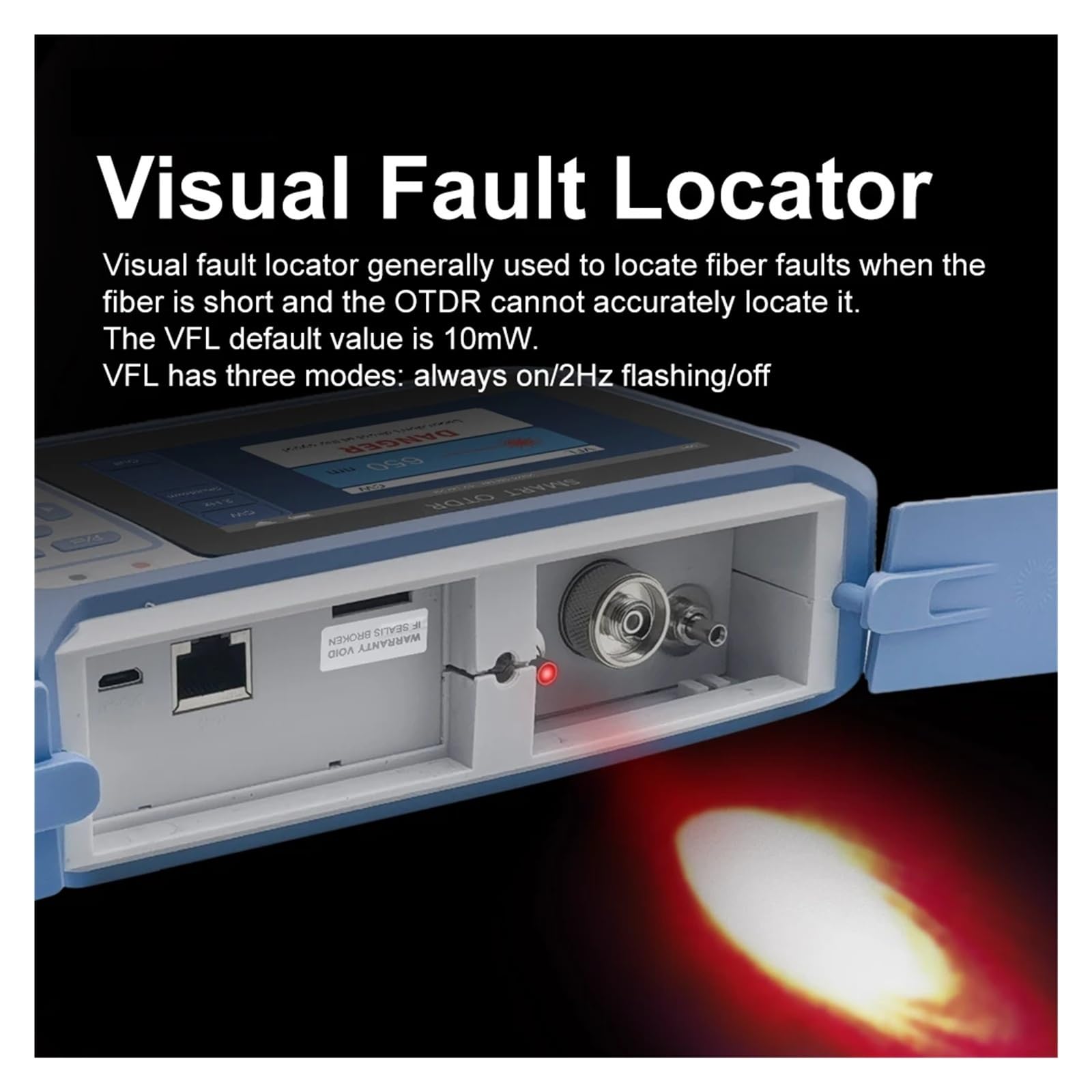 Réflectomètre optique portatif dans le domaine temporel, OTDR intelligent 1310/1550nm 24/22db 80km avec VFL OPM OSL(1310nm upc)