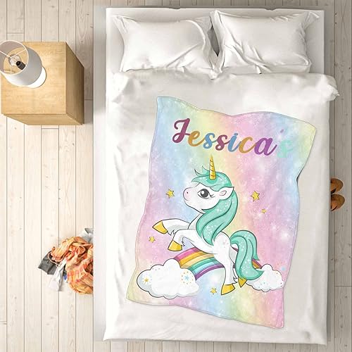 Miniatura 38 de Artsadd Personalized Baby Blanket for Girls Boys, Custom Baby Blankets with Name Customized Throw Blanket for Kids Newborn Baby Shower Birthday Gifts