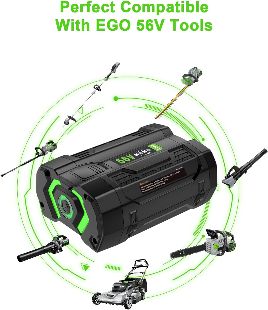 56-Volt 2.5Ah Battery Compatible with EGO 56V 2.5Ah Battery BA2800 BA2800T BA4200 BA1400 BA1400T, Compatible with All EGO 56V Tools CS1604 CS1804 CS1403 HT2400 LB6504