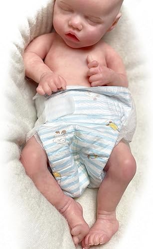 Miniatura 8 de ACESTAR Muñecas Reborn Baby Girls de 17 pulgadas de silicona de platino sólido de cuerpo completo ya pintadas para bebés recién nacidos con ojos