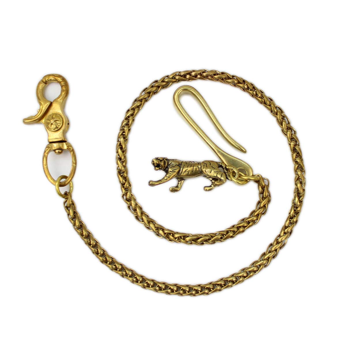 DSHOM Retro Rustic Solid Brass Keychain Wallet Chain Hook For Men