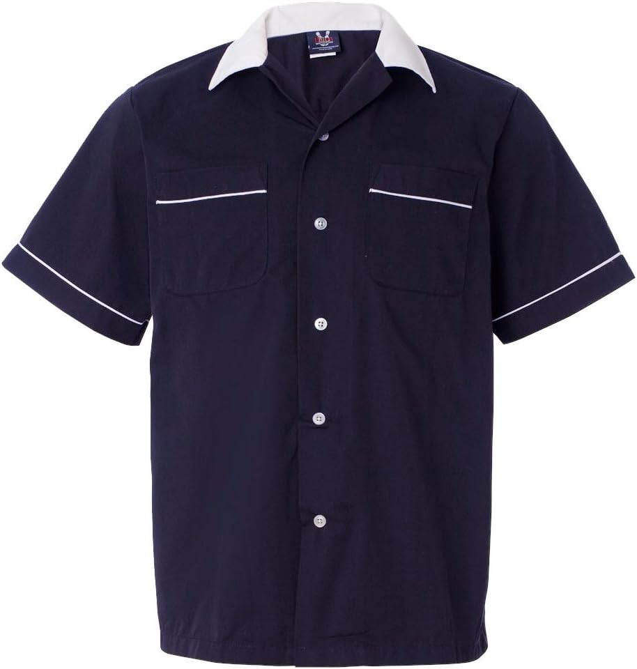 Classic Bowler 2.0 Bowling Shirt - Navy & White