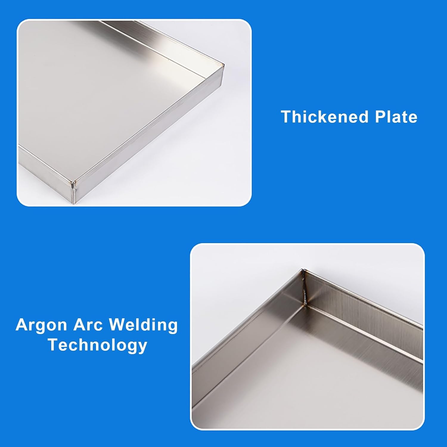 ステンレス製洗濯機パン、1mm AC漏れ防止トレイ、車下用オイル受け皿、植物発芽トレイ、乾燥機、食器洗い機、冷蔵庫用(50*30*5