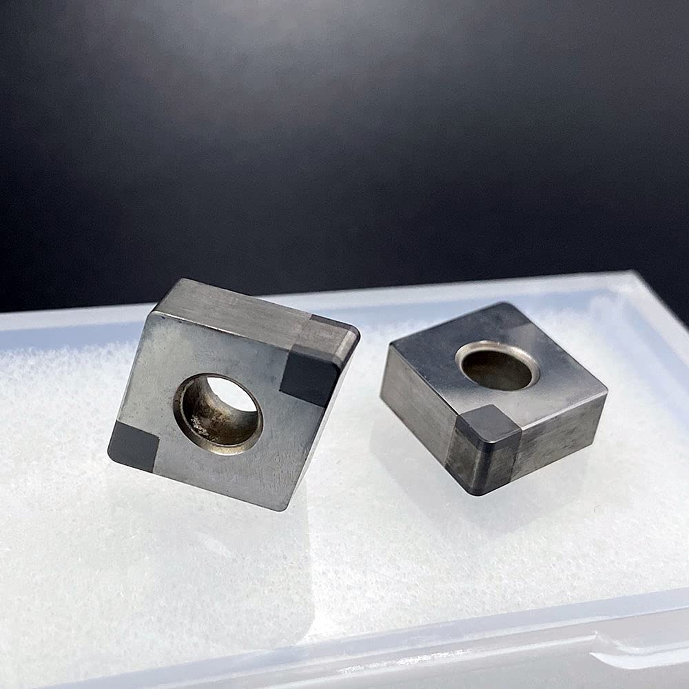 2PCS CNMG432 CBN kubische Bornitrid-Einsätze Dreheinsätze für die Bearbeitung von gehärtetem Stahl Hartmetalleinsatz für hochharten Stahl(CNMG120408 CBN-4)