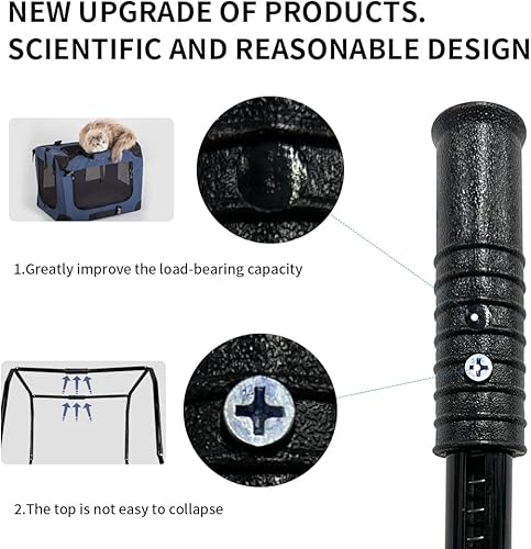 Miniatura 7 de Petseek Transportador extra grande para gatos de cara suave plegable pequeño y mediano 24 x 165 x 16 pulgadas plegable ventilado diseño cómodo