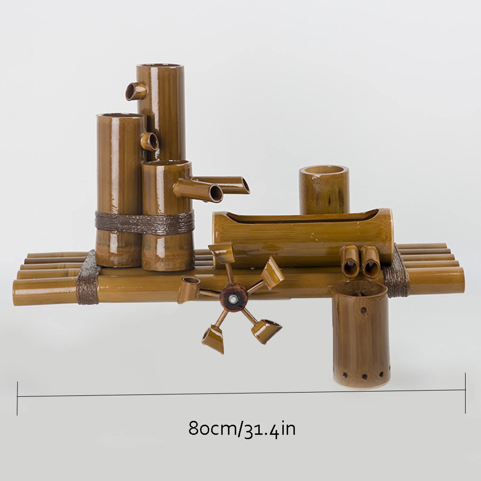 Fontana d'Acqua da Giardino, Vasca per Uccelli, Giardino Zen, Fontana di bambù, Fontane da Interno Ed Esterno Adatte A Cortili, Case da tè, ECC., 60 Cm(80cm)