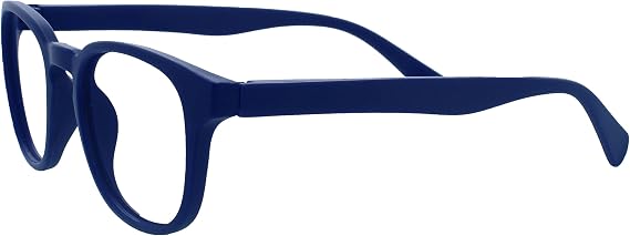 OPULIZE POP Reading Glasses for Women Men,Scratch Resistant Round Matt Frame with Spring Hinges, Blue +3.00 (Pack of 1)