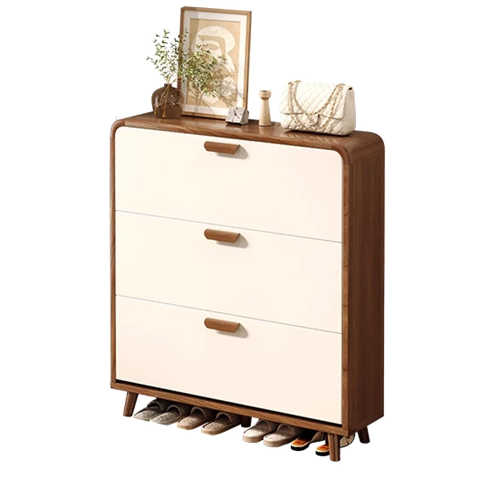 Schuhschrank Mit 3/6 Klappen, Multifunktional Schuhablage Schuhaufbewahrung, Schuhschränke für Flur Oder Eingangsbereich, für Flur, Wohnzimmer, Schlafzimmer(119x60x24cm/46.9x23.6x9.4in)