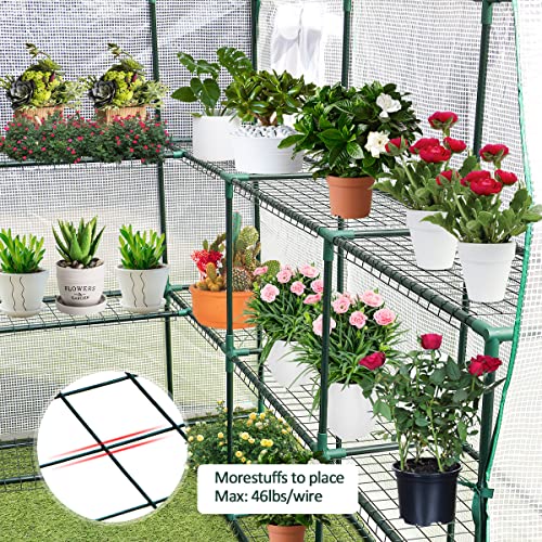 Rocomoco Green Houses For Outside With Screen Windows, 84 X 56 X 77 Inch Walk-In Greenhouses For Outdoors, 3 Tier 21 Sturdy Shelves Portable Garden Plant Greenhouse Heavy Duty With Durable Pe Cover #TOP5