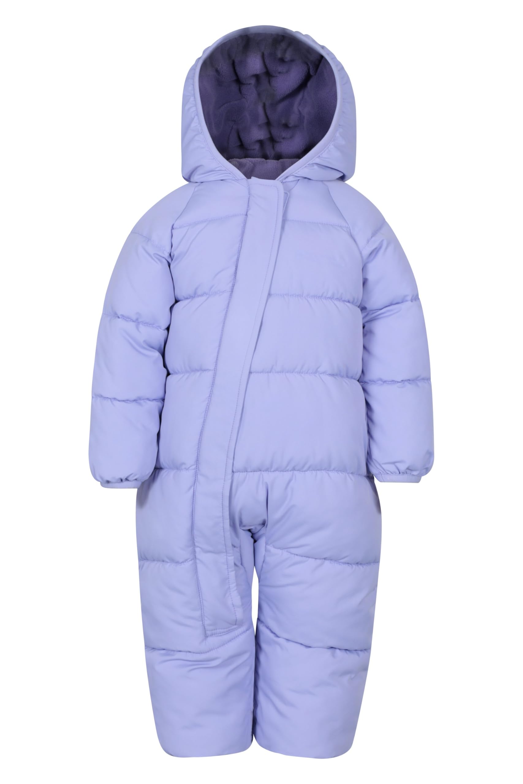 Mountain Warehouse Lilac Frosty Kids Junior Padded Snowsuit - Puffer Jacket With Central Zip, Hand & Foot Cuffs, Fleece Lined - Autumn Winter Travelling & Outdoors Baby Size 6-12 Months