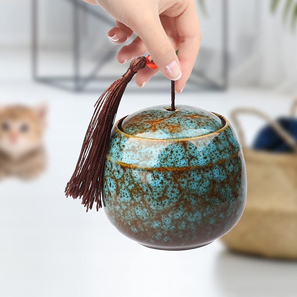 Urna Ricordo in Ceramica, Mini Urna per Ceneri Umane, Cremazione e Sepoltura per Animali Domestici, Adulti, Cani e Gatti - Ricordo Funerale