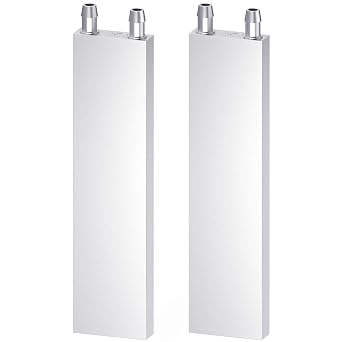 Aluminum Water Cooling Block, Liquid Water Cooler Heat Sink System for PC Computer CPU Graphics Radiator Heatsink Endothermic Head Silver 2pcs40mm x 160mm x 12mm