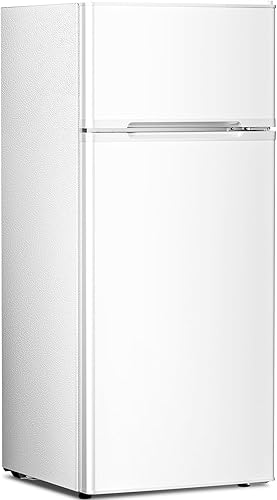 Miniatura 12 de Antarctic Star - Refrigerador compacto con congelador, mini refrigerador de 2 puertas, estante ajustable, termostato ajustable, para dormitorio,