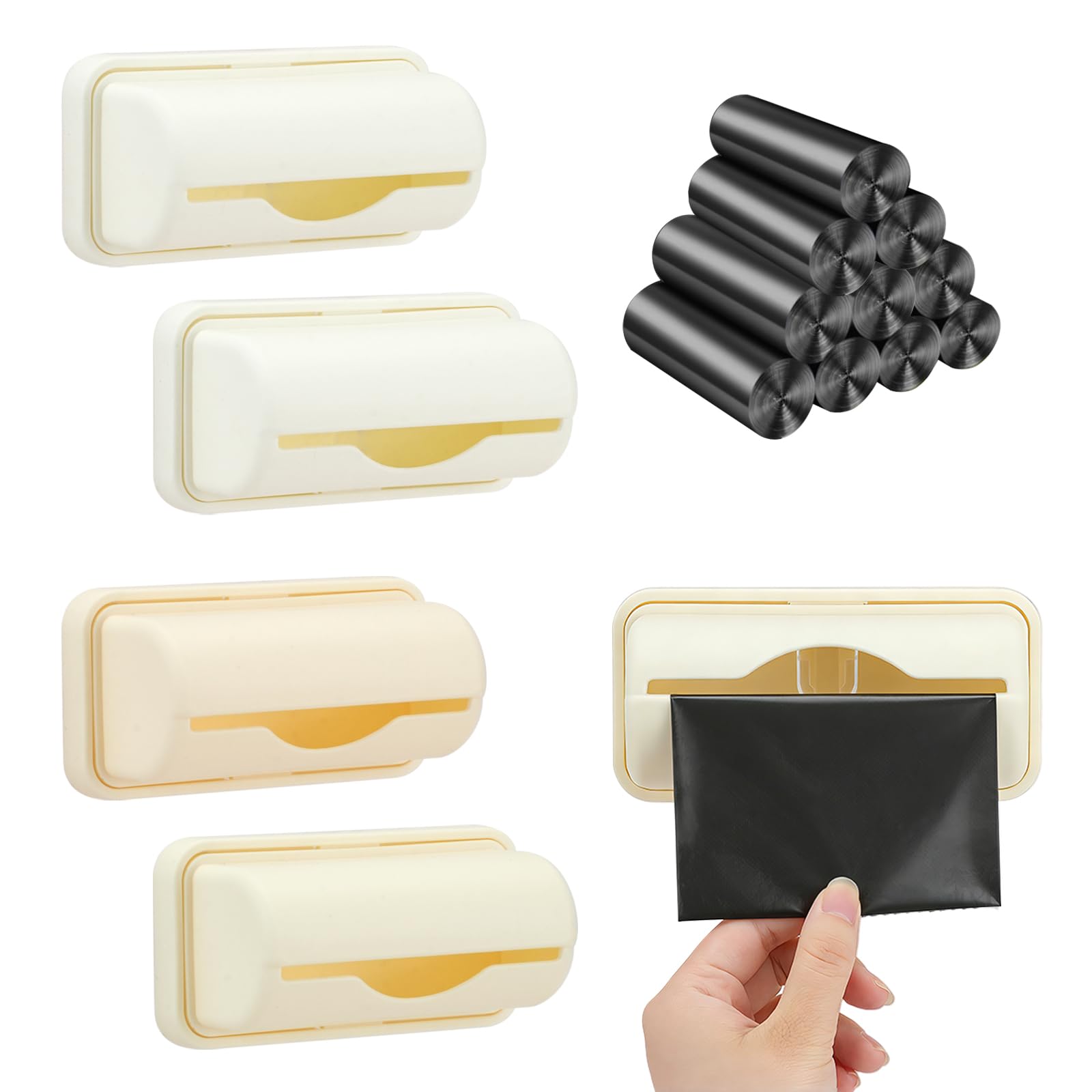 Support de sacs poubelle JINGIHE avec 200 sacs plastique pour rangement cuisine