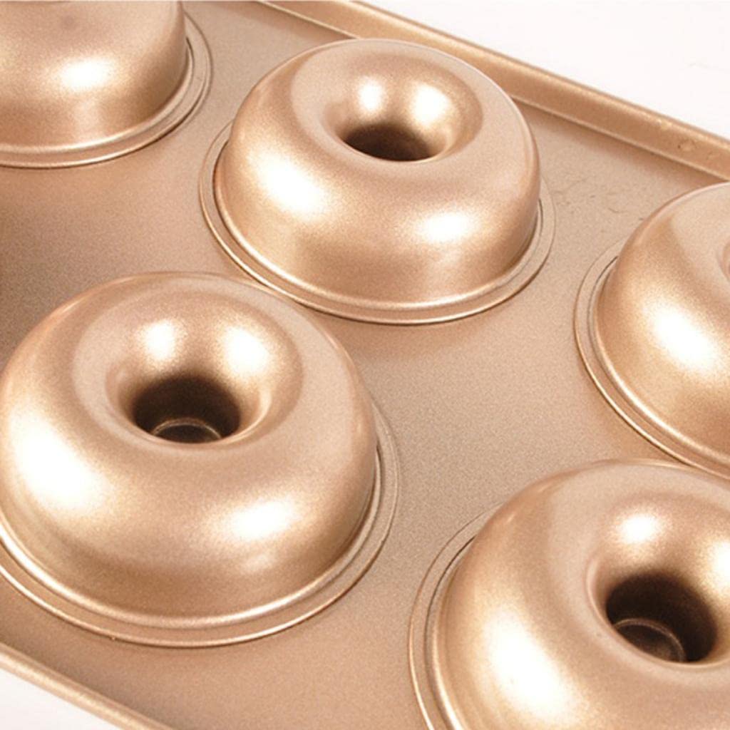 Lot de 5 moules à beignets en acier carbone pour 6 moules à donuts antiadhésifs