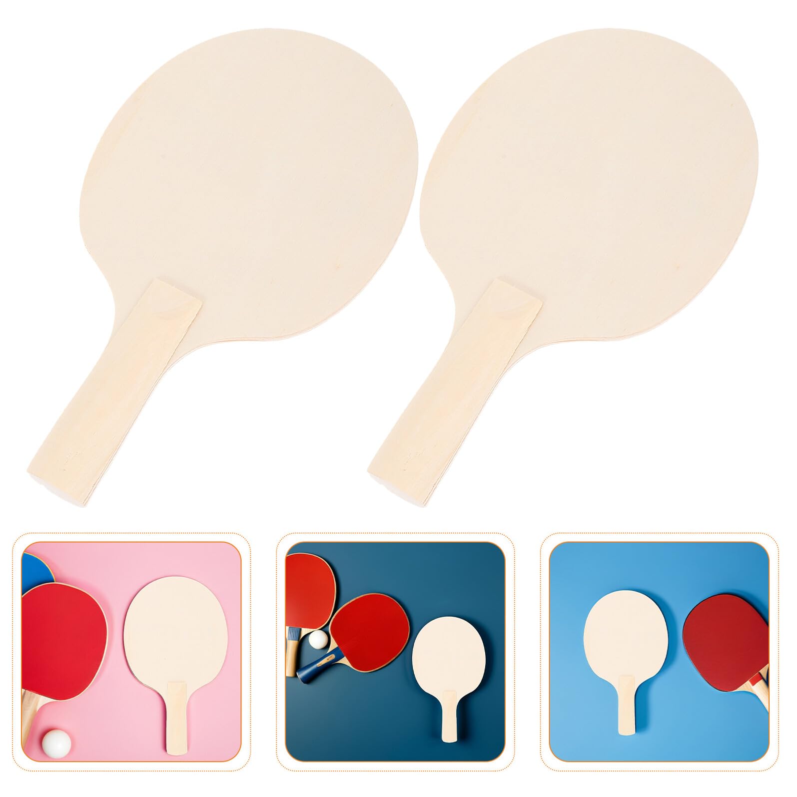 Healifty Paletas de Madera para Ping Pong 25x15 Cm, 12 Unidades sin Pintar para Manualidades y Entrenamiento, Raquetas Personalizables de Tenis de Mesa para Interior y Exterior