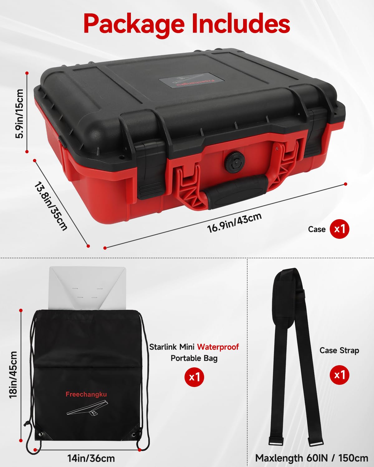 Freechangku For Starlink Mini Case Waterproof Hard Case Starlink Mini Travel Protective Kit,Waterproof Storage Box Carrying Bag Dish Accessories Organizer