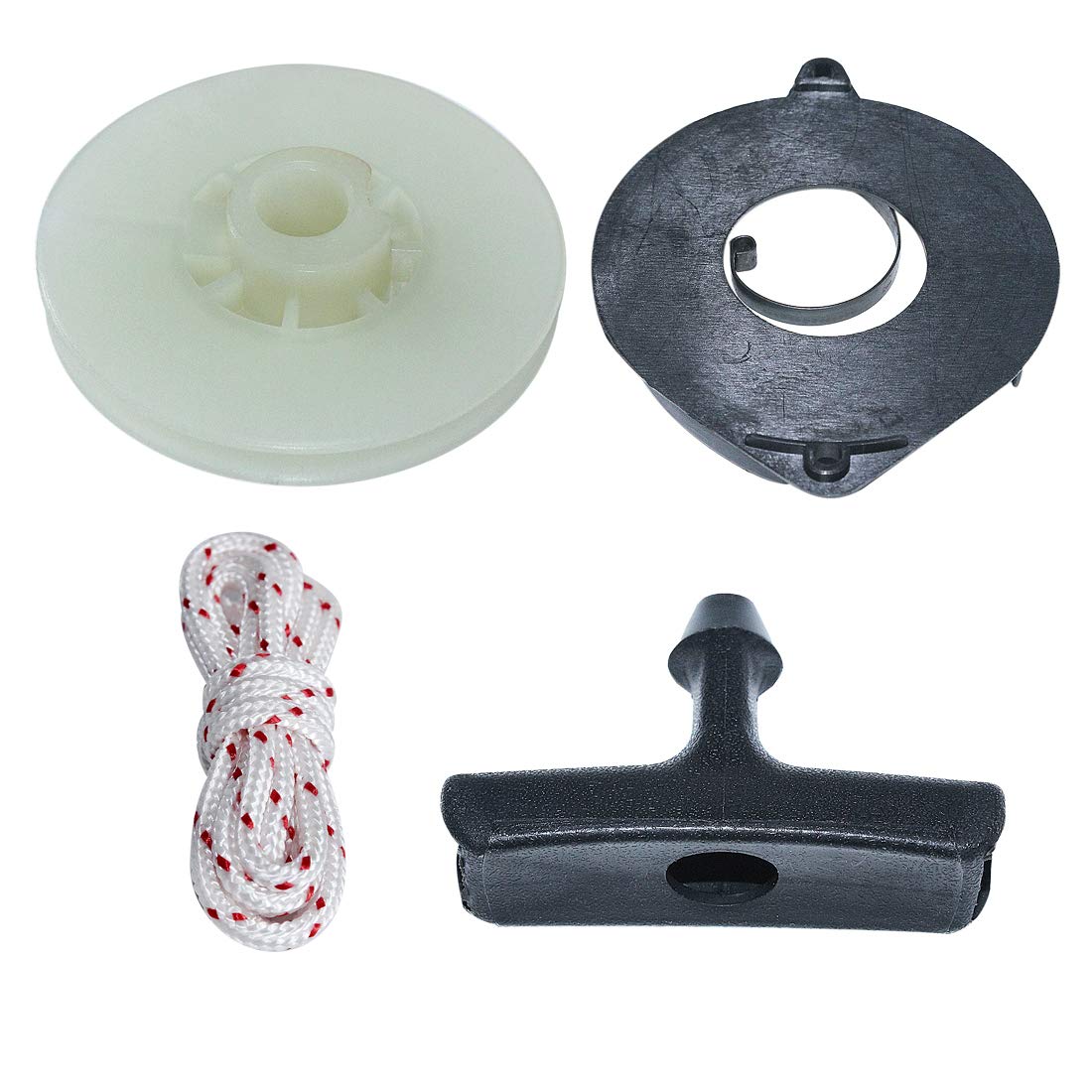 Kit de cuerda de agarre de resorte de polea de arranque de retroceso para Husqvarna 445 450 460 motosierra reemplazar 537092501 4