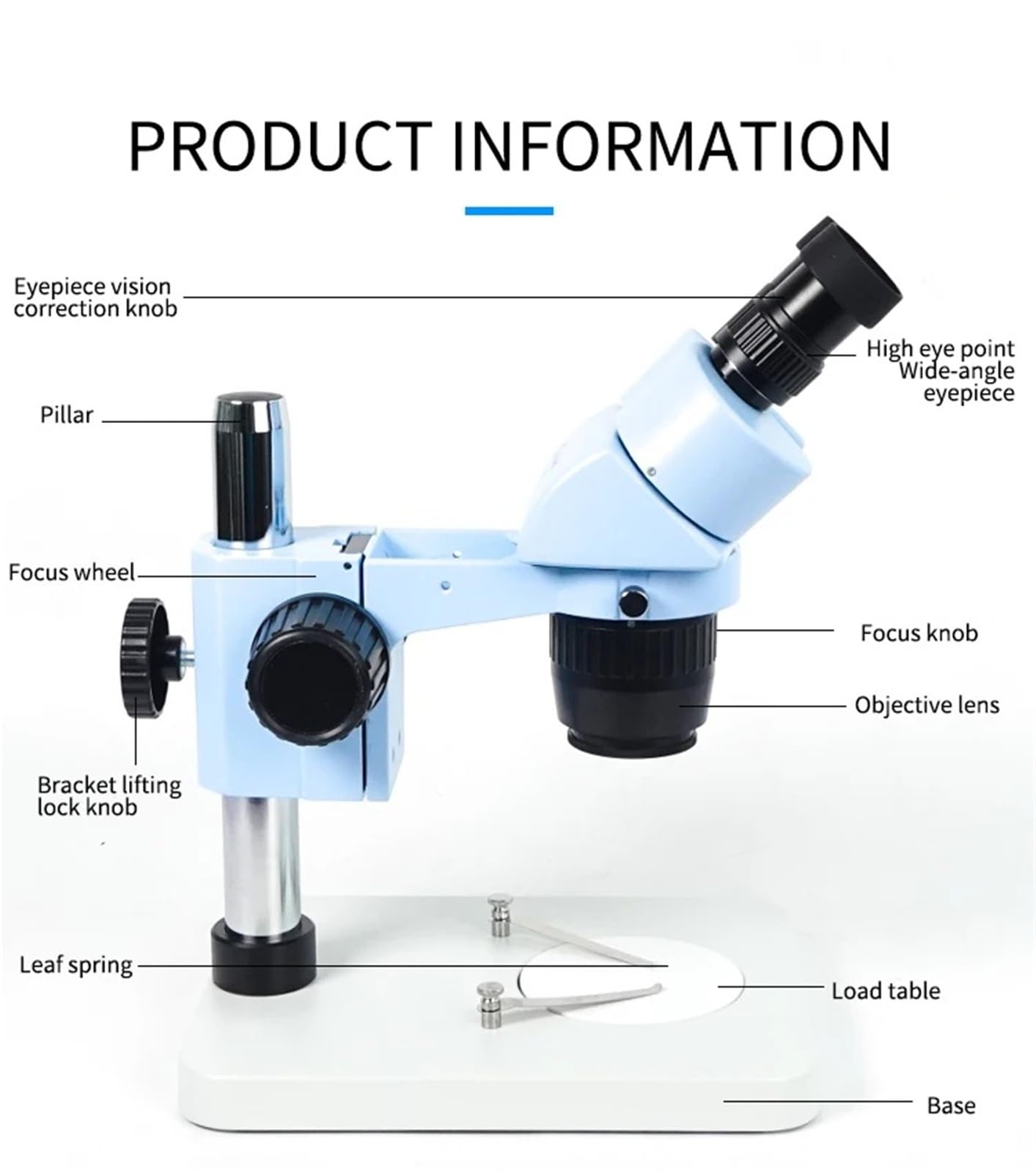 Microscopio, Microscopio estéreo Binocular HD con Zoom Continuo de 0,7 a 4,5X for componentes electrónicos Placas PCB y reparación teléfonos móviles