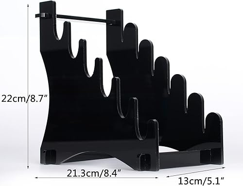 Miniatura 2 de Soporte de daga para cuchillos, soporte de exhibición de escritorio acrílico con capacidad para 6 cuchillos para cuchillos de caza, daga, exhibición