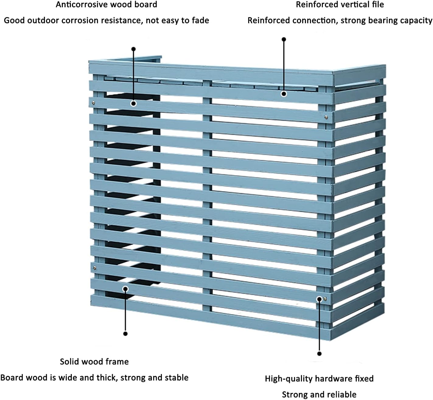 Air Conditioner Cover,Floating Shelves Outdoor Balcony Solid Wood air Conditioner Outer Unit Flower Stand Decoration Outdoor anticorrosive Wood air Conditioner Outer Unit Protective Cover Rack