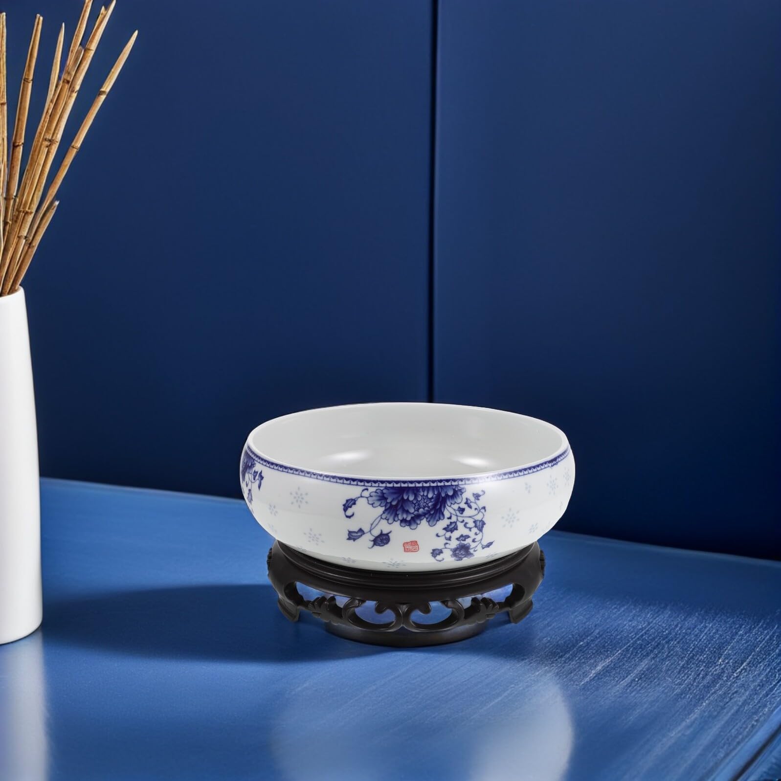Ceramiczna Doniczka Hydroponiczna Lotosu z Podstawą Okrągła Biała Do Uprawy Wodnych Roślin Dekoracyjny Pojemnik Kwiaty Do Wnętrz i Biur