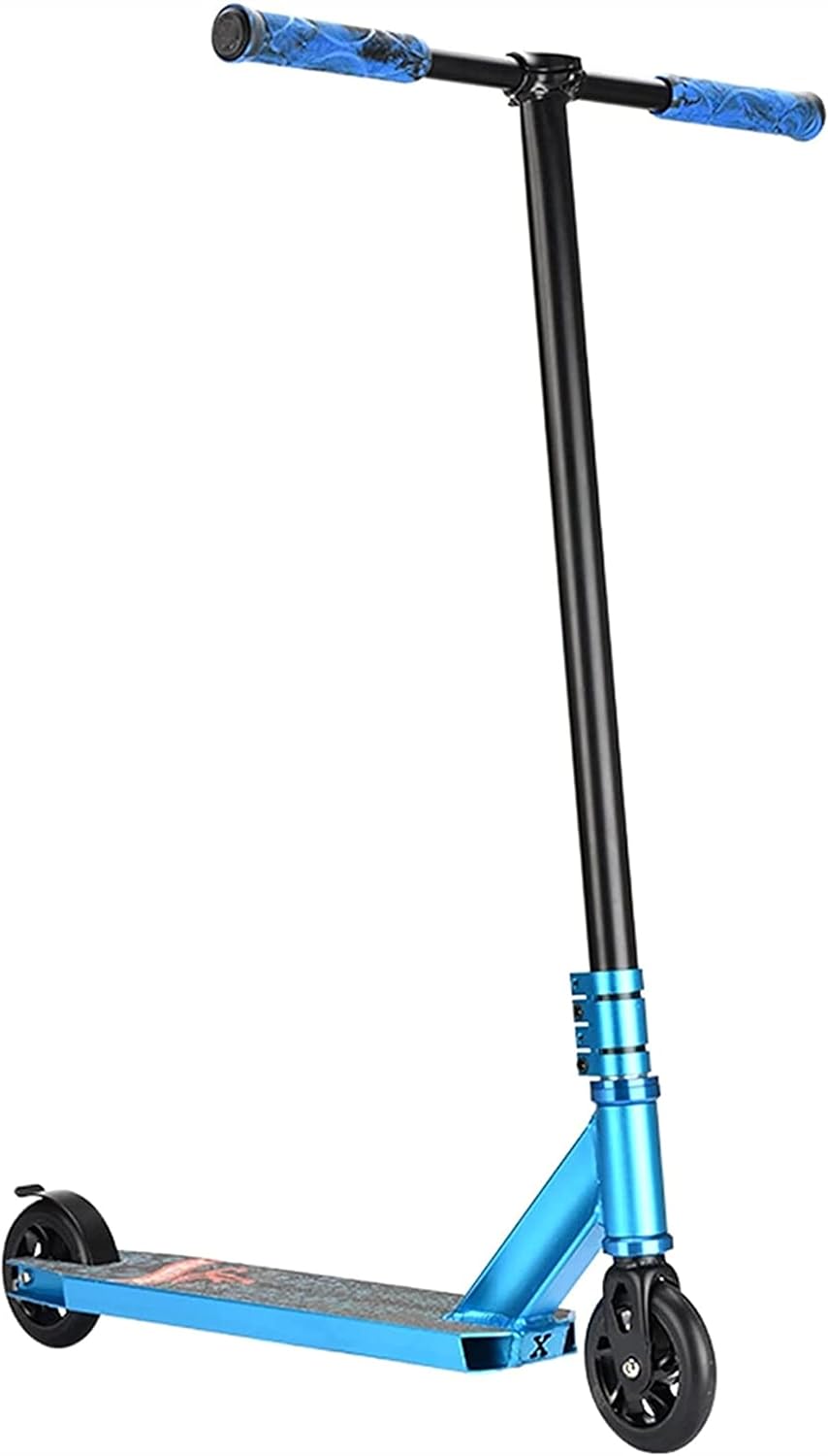 Adult Street Car Two-Wheeled Professional Extreme Scooter Competitive Stunt Car Combination Lever Scooter (Color : Red) (Blue)