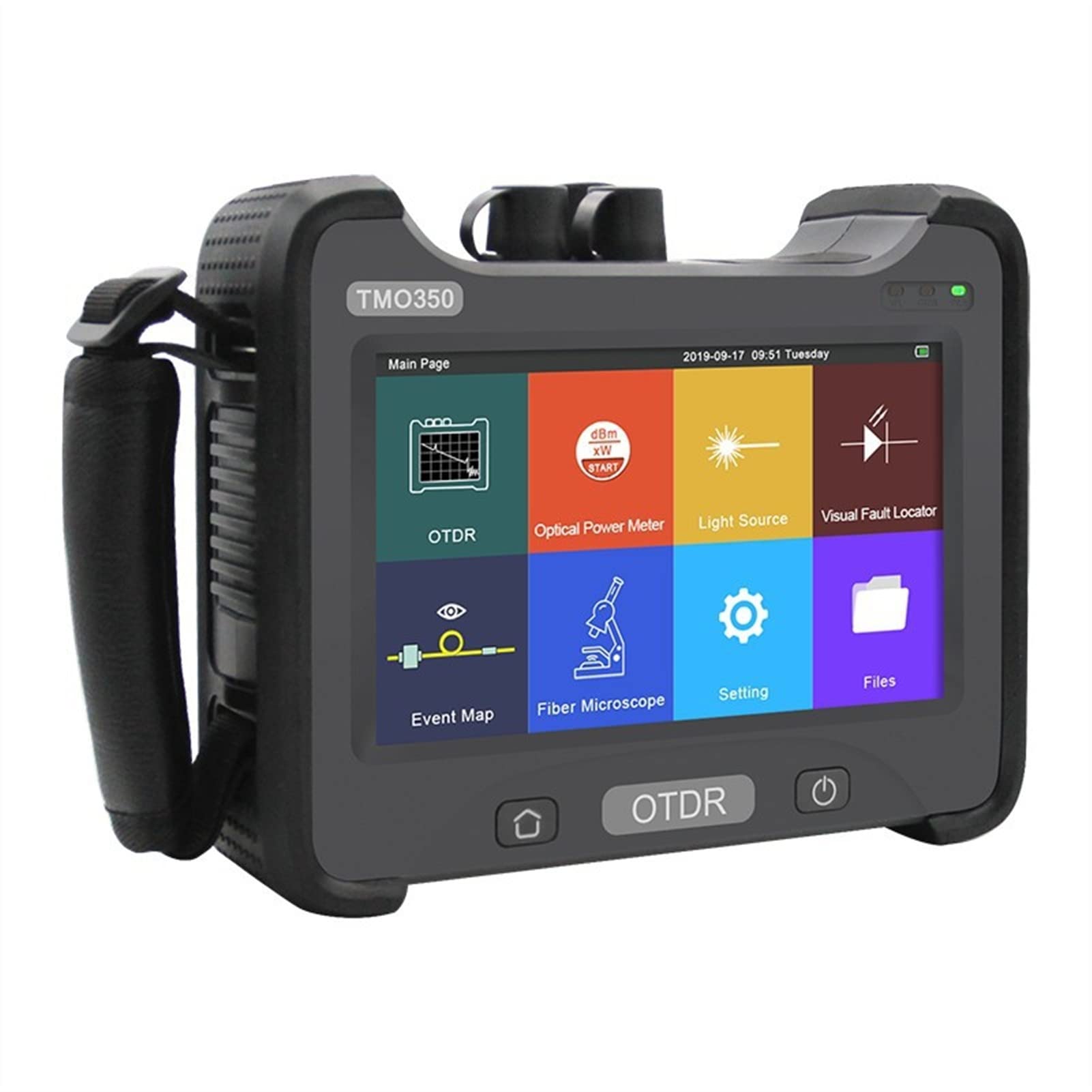 Tester kabli sieciowych, TMO350 OTDR. Odbiór domeny w czasie optycznym 850/1300/1310 / 1550Nm Cztery zintegrowane zintegrowane multimode fali