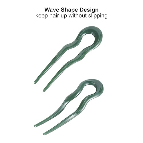 Miniatura 4 de Lawie Paquete de 7 horquillas de plástico para el cabello, palillos, horquillas para el cabello, palillos tallados huecos largos, pinzas para el