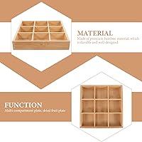 Vista 5 de Hemoton Bandeja de 9 compartimentos para servir plato de partición de 11.81 x 11.81 x 1.96 pulgadas, bandeja multirejilla para ollas calientes