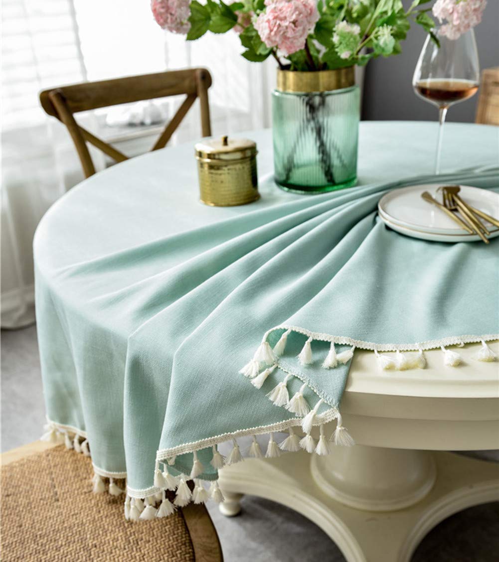 Mantel redondo de color sólido para fiestas y banquetes, 220 cm de diámetro, tela azul cielo, elegante mantel para bodas, eventos, decoración del hogar