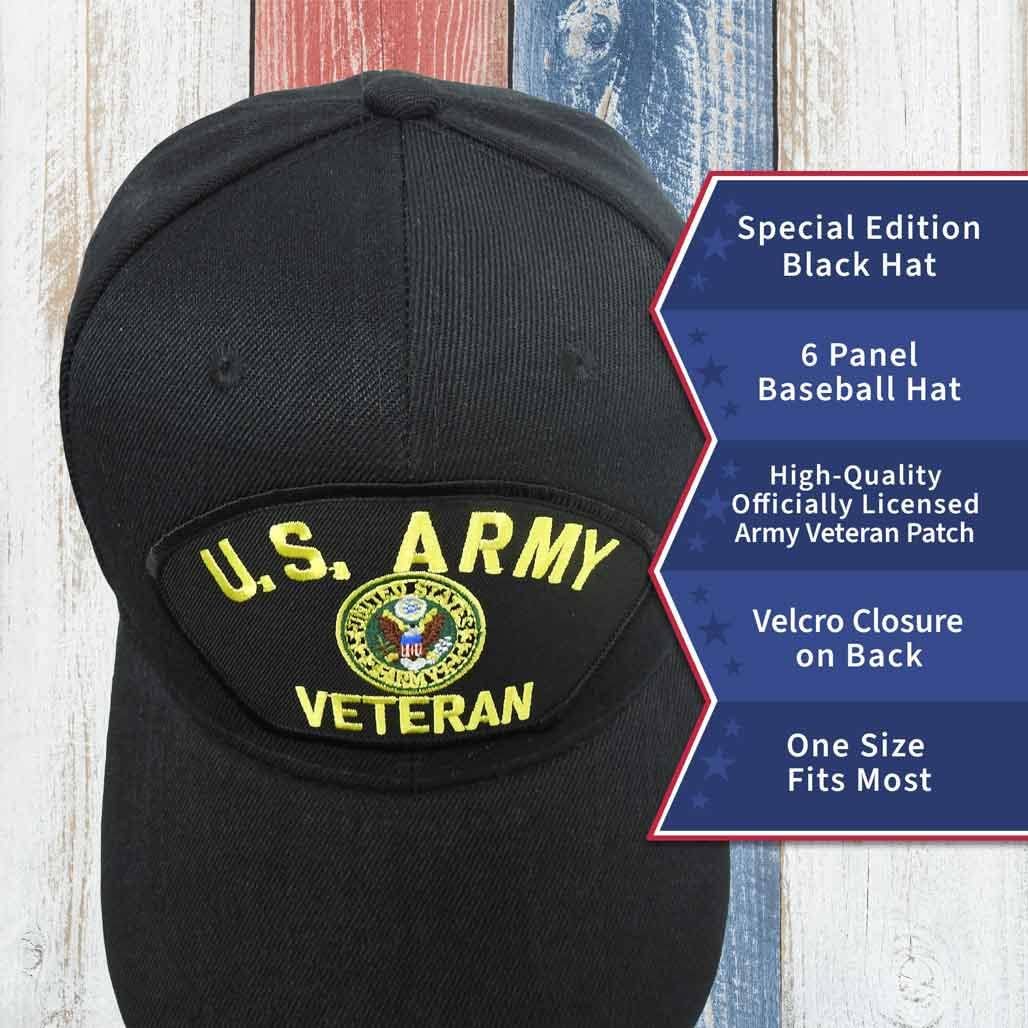 VetFriends.com US Army Official Licensed Premium Quality Veteran Hat with Embroidered Eagle Crest Patch| Army Vet Gift Military Army Baseball Cap - Image 9