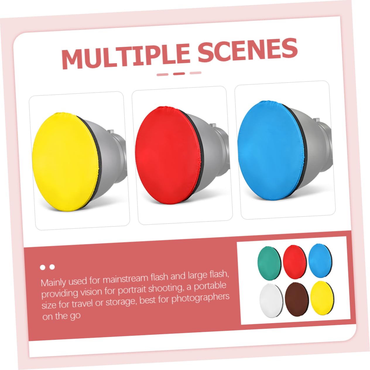 Yardenfun 6pcs Photography Lampshade Video Reflector Photography Reflector Photo Reflector Light Reflector Photo Camera Lighting Reflectors Flash Light Studio Flash Reflector Cloth