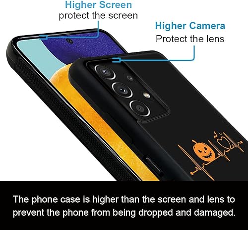 Miniatura 3 de Funda compatible con Samsung Galaxy A32 5G, funda de Halloween Pumpkin Heartbeat Galaxy A32 5G para niñas, absorción de golpes antideslizante, funda