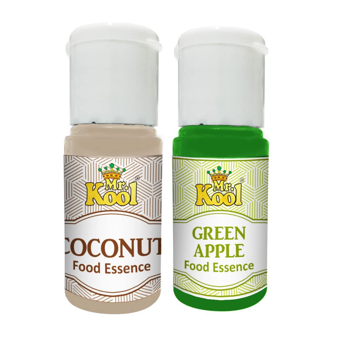 Mr. Kool Food Essence Coconut 20ml (Pack of 2) | Ideal for Baking, Desserts, Ice Creams, Beverages & More | Natural Flavoring for Rich & Aromatic Taste
