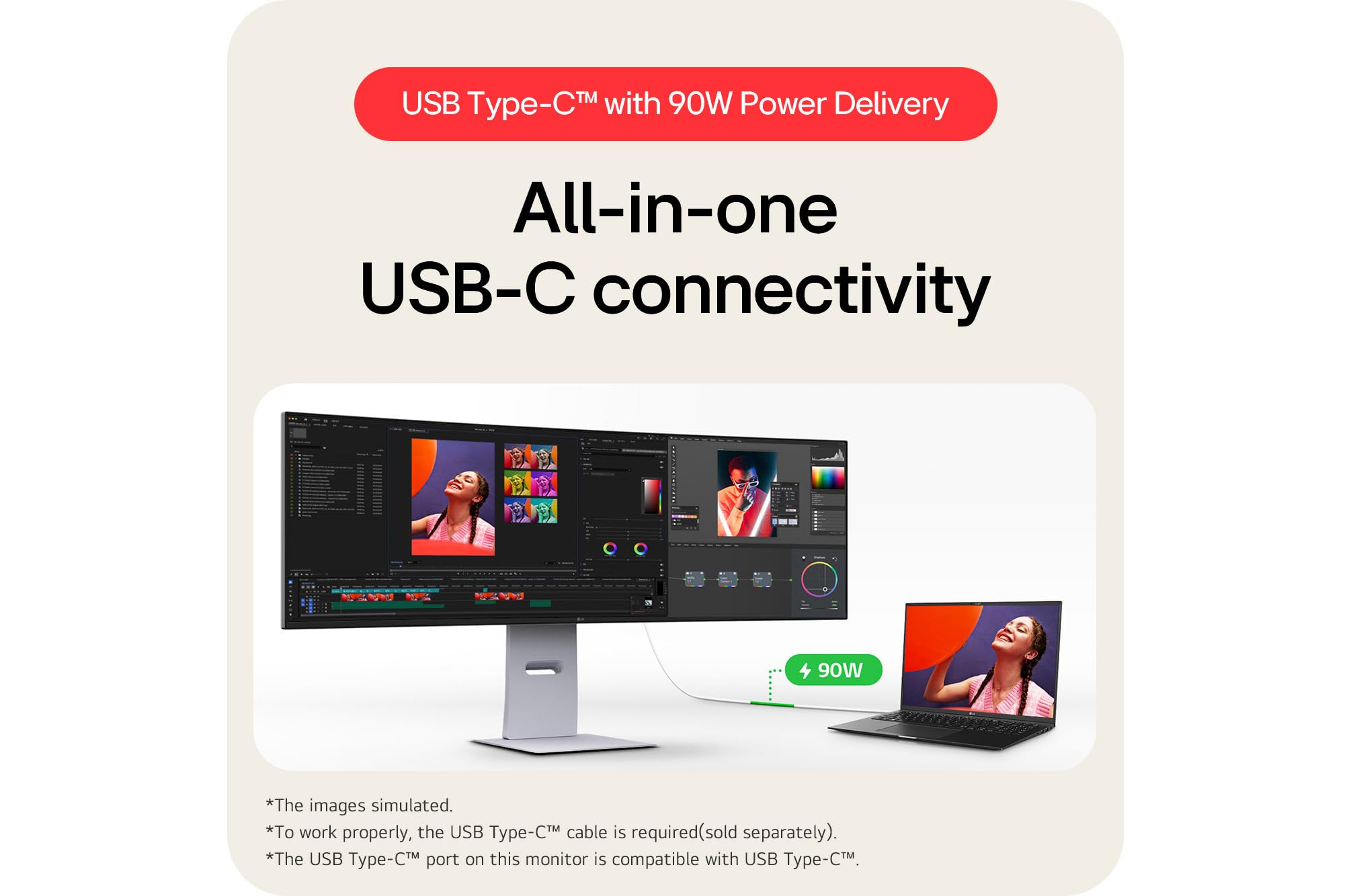 Lg 49u950A-W Monitor Pc 124,5 Cm [49] 5120 X 1440 Pixel Dual Qhd Led Nero, Bianco (49in Ips Wqhd Curved 5120x1440 - 32:9 1000:1 400cd/m2 Hdmi/dp Usb)