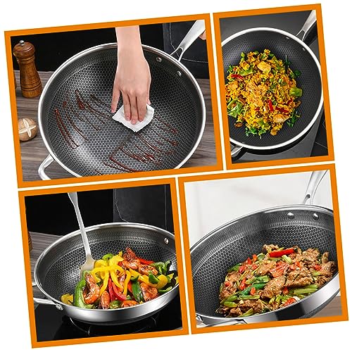 Wok de acero inoxidable con agarre tipo panal y antiadherente miniatura 7