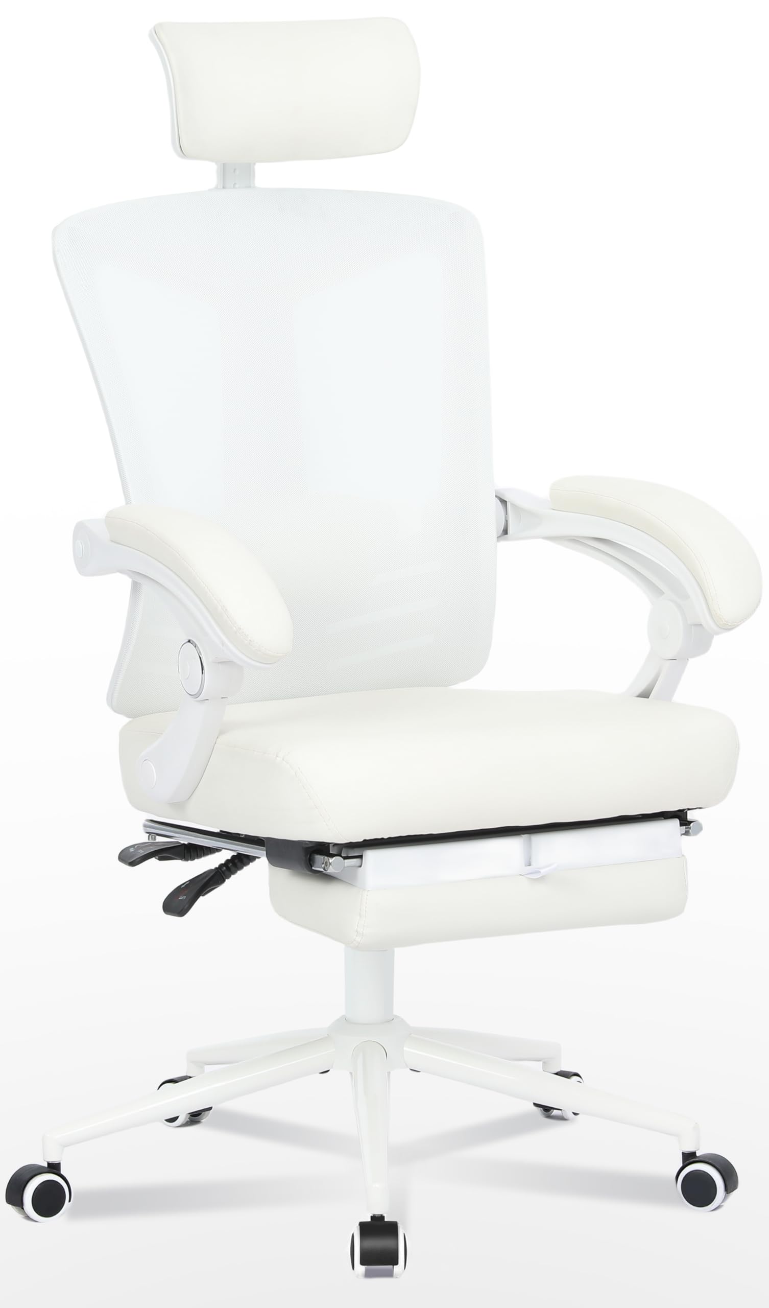 Vonesse Ergonomic Office Chair with Spring Cushion High Back Computer Mesh Office Chair with Footrest Big and Tall Office Chair High Back Home Office Chair for Heavy People Desk Chair White,similar