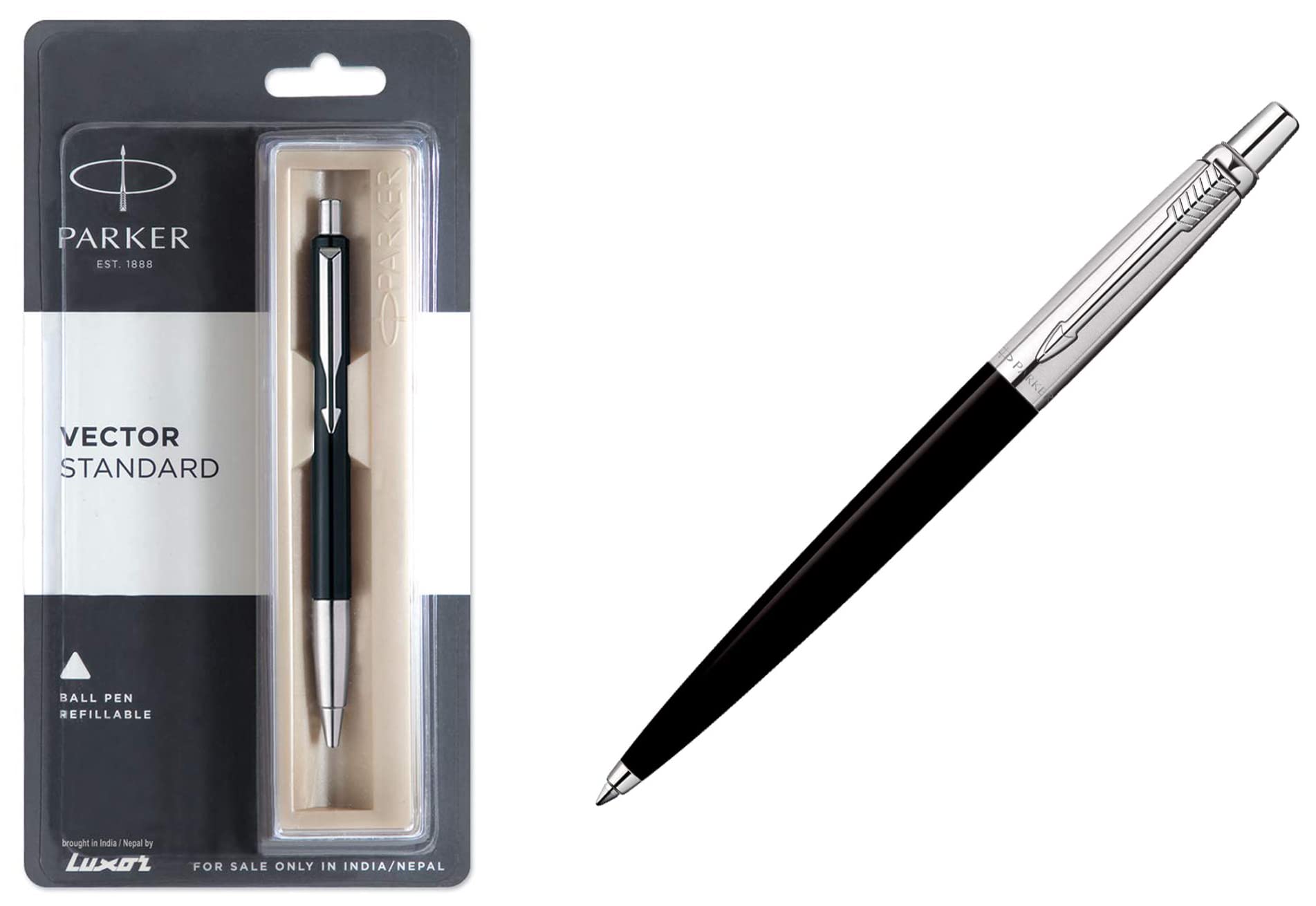 Parker Jotter Original Ballpoint Pen - Black Chrome Trim - View #5
