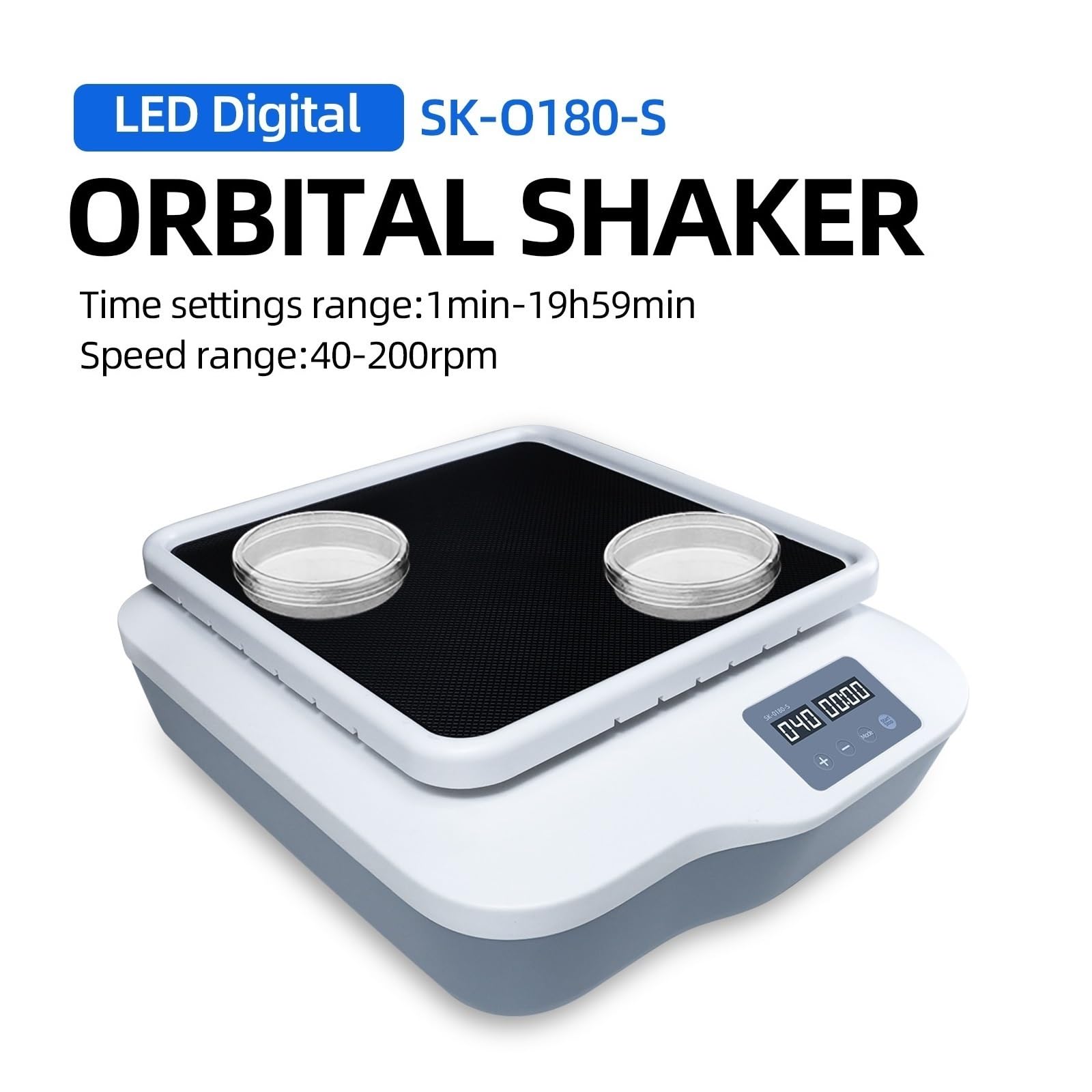 Agitador de Laboratorio, Agitador Orbital Digital LED De Laboratorio SK-O180-S Capacidad Máxima 3 KG Velocidad 40-200 RPM Oscilador