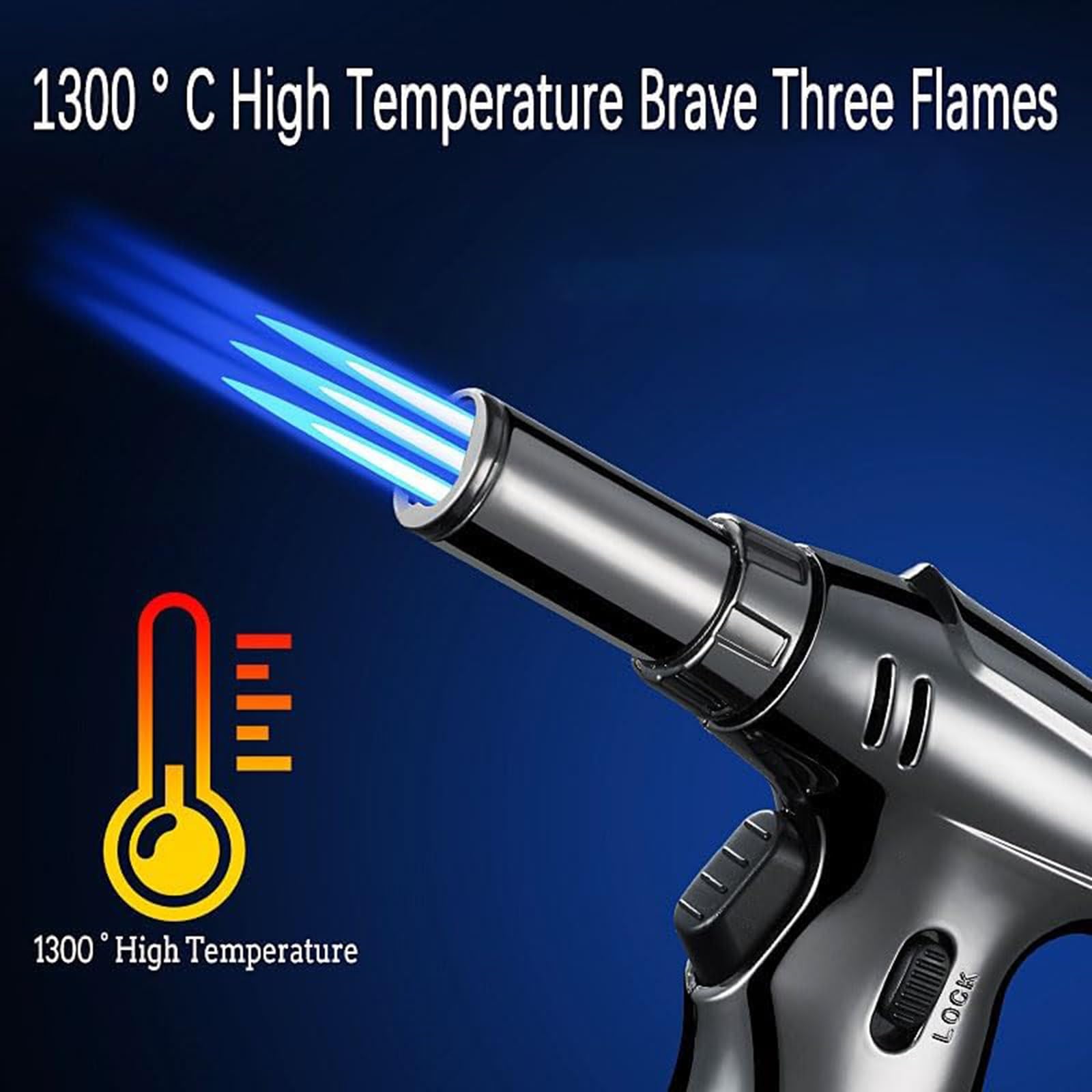 Linterna de butano, mini encendedor de llama recargable para cocinar, hornear, soldar, barbacoa, soplete portátil ajustable